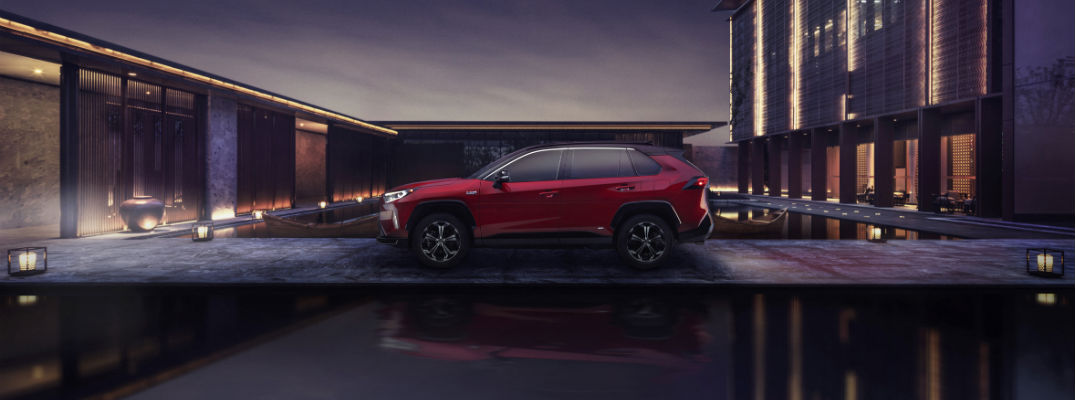 A left profile photo of the 2021 Toyota RAV4 Prime.