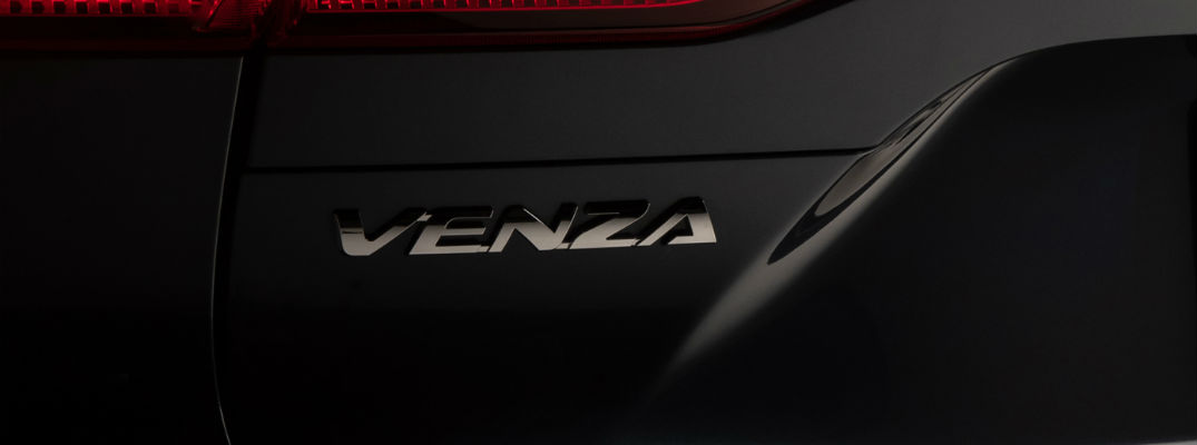 A photo of the Venza badge used on the back of the 2021 Toyota Venza.