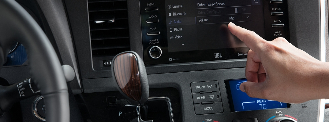 2019 Toyota Sienna Finger on Touchscreen Interface