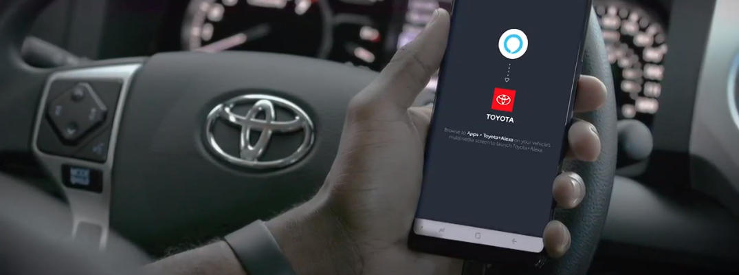 Smartphone connecting to Toyota+Alexa® app