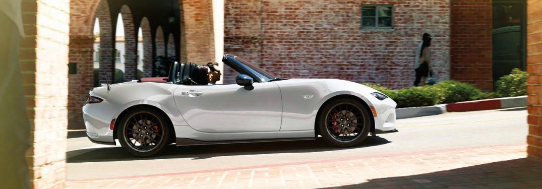 silver 2018 Mazda Miata MX-5 side view