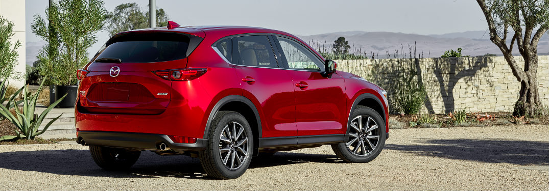 red 2018 Mazda CX-5 rear view in desert