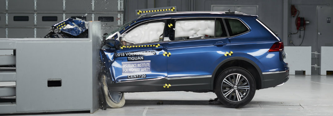 blue volkswagen tiguan crash test