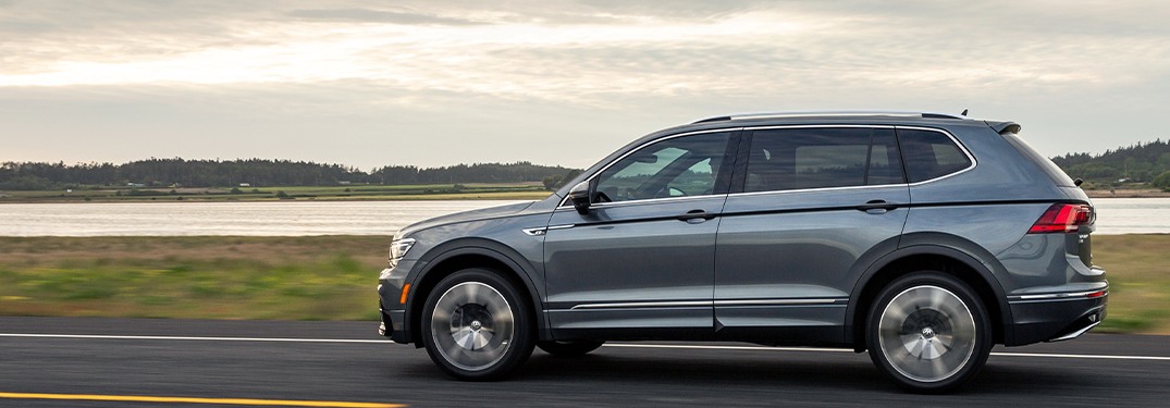 2020 Volkswagen Tiguan driving down a highway road