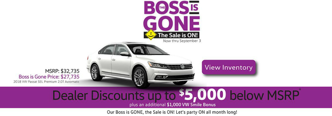 Details of the Capo VW Boss is Gone Sale and a White 2018 VW Passat