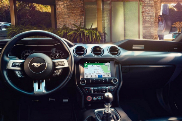 2018 Ford Mustang interior dash and steering wheel