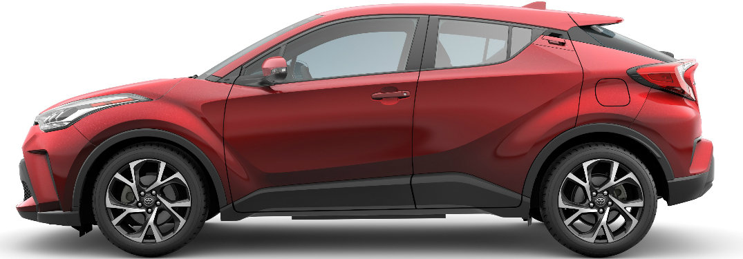 Side view of red 2020 Toyota C-HR