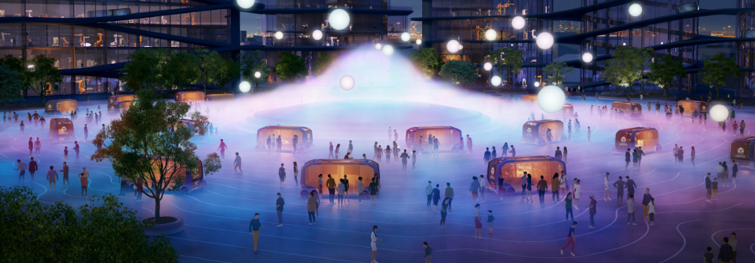 Plaza in Toyota Woven City of the Future