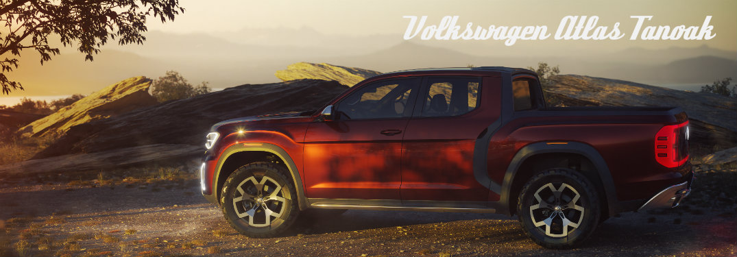 Volkswagen Atlas Tanoka concept parked in sunset and shade