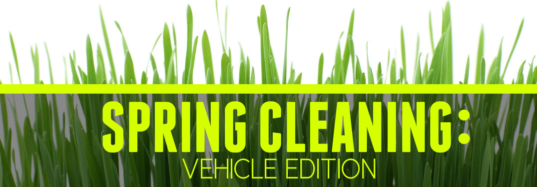 Spring Cleaning Vehicle Edition written over grass