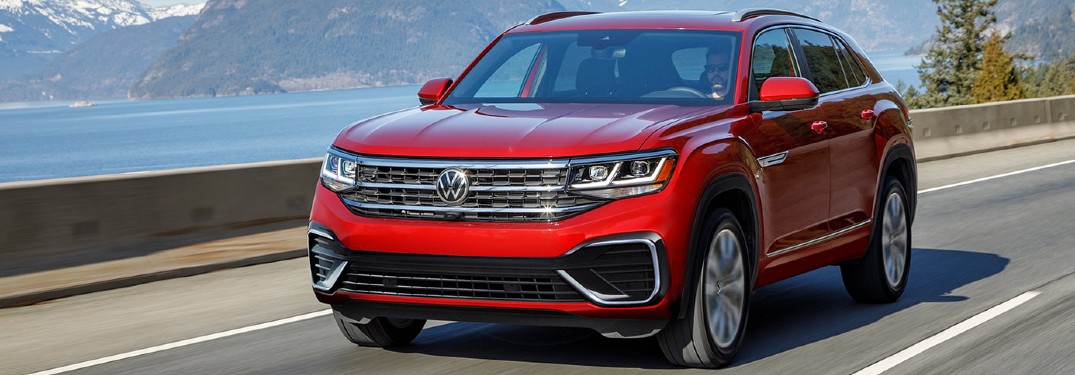 2021 Volkswagen Atlas Cross Sport driving on a road