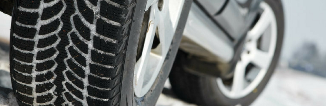Vehicle with snow tires on snow