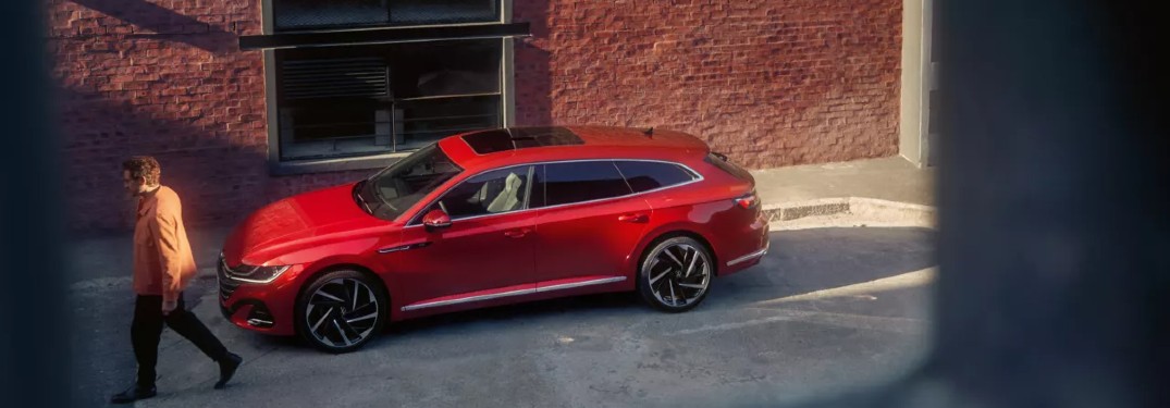 2021 Volkswagen Arteon Shooting Brake red view from high window