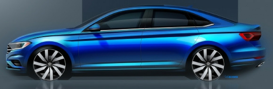 2019 Volkswagen Jetta side profile sketch