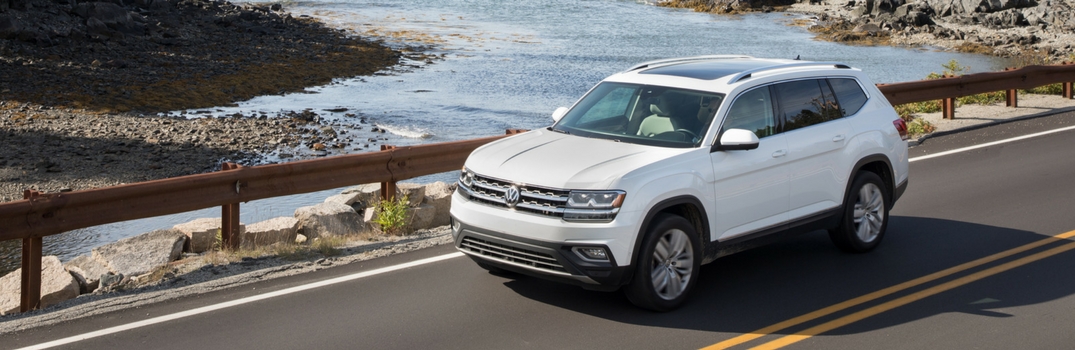 2018 Volkswagen Atlas driving over a bridge