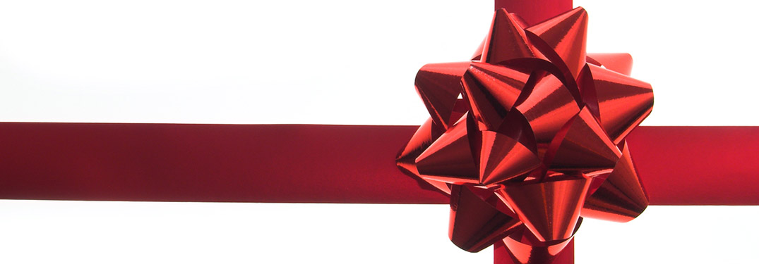 simple white and red Christmas gift