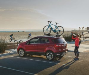 side view of a red 2020 Ford EcoSport