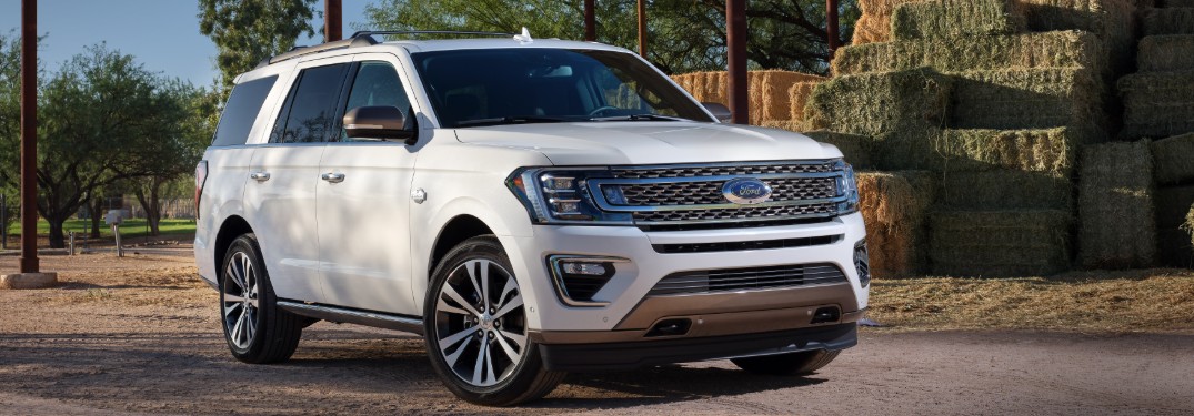 front view of a white 2020 Ford Expedition