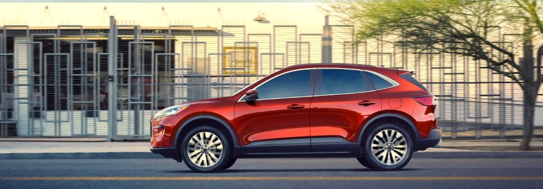 side view of a red 2020 Ford Escape
