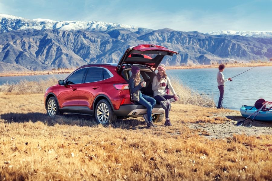 rear view of a red 2020 Ford Escape