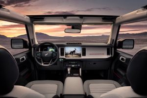 front interior of a 2021 Ford Bronco 4-Door