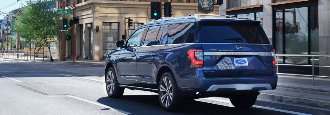 rear view of a blue 2020 Ford Expedition