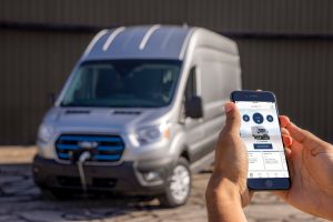 cell phone and a charging 2022 Ford E-Transit