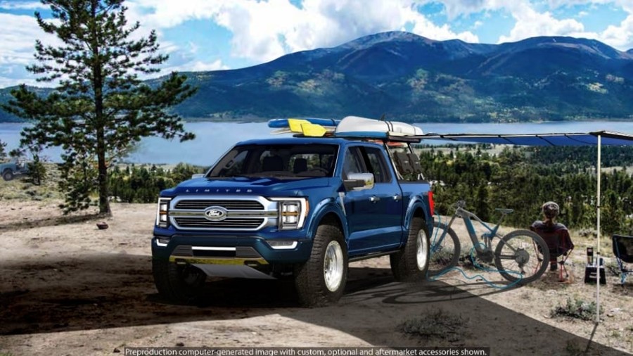 front view of a Ford F-150 Limited Hybrid SuperCrew
