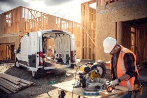 workers using generator in a 2021 Ford E-Transit
