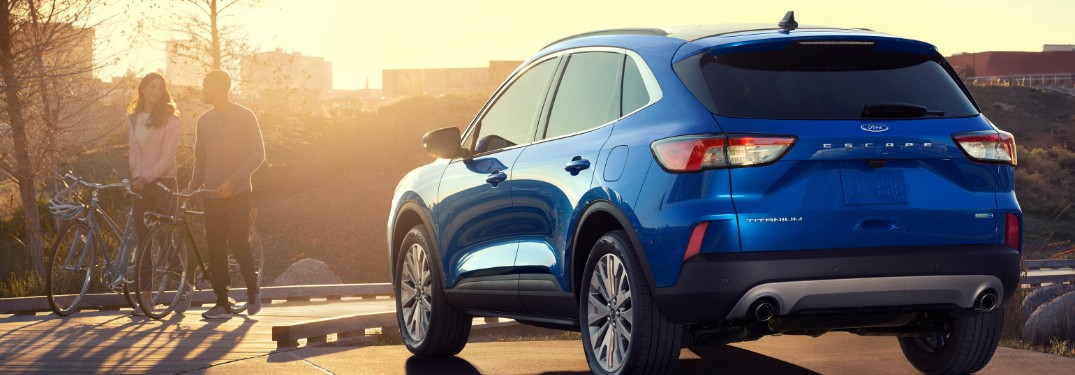 rear view of a blue 2021 Ford Escape