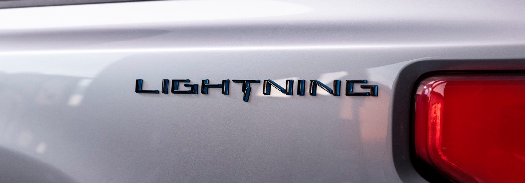 Lightning logo on a Ford F-150 Lightning