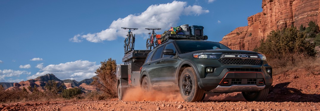 2021 Ford Explorer Timberline driving in sand