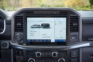 smart hitch on the infotainment system of a 2021 Ford F-150