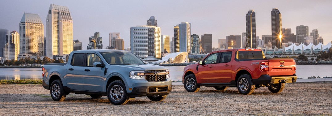 two 2022 Ford Maverick compact trucks