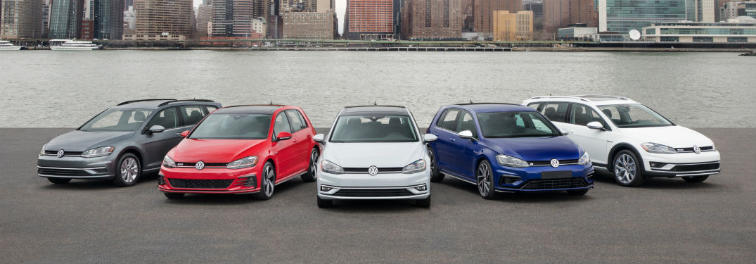 Front exterior view of the 2018 VW Golf family