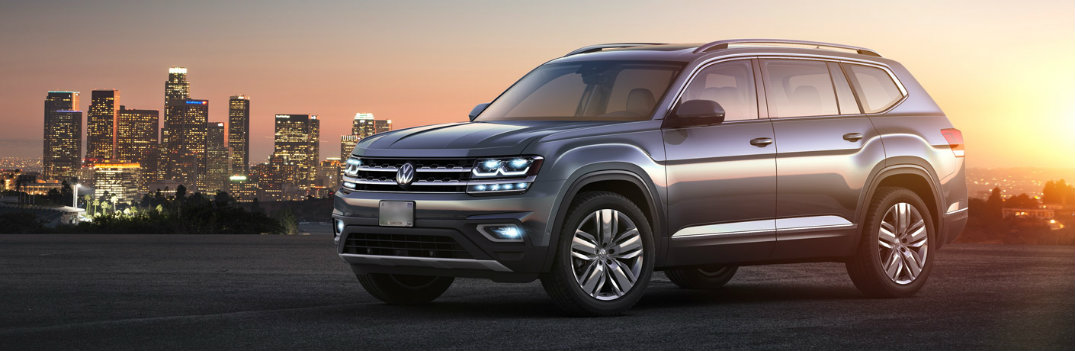 2018 Volkswagen Atlas Dark Gray Color Parked in Cityscape