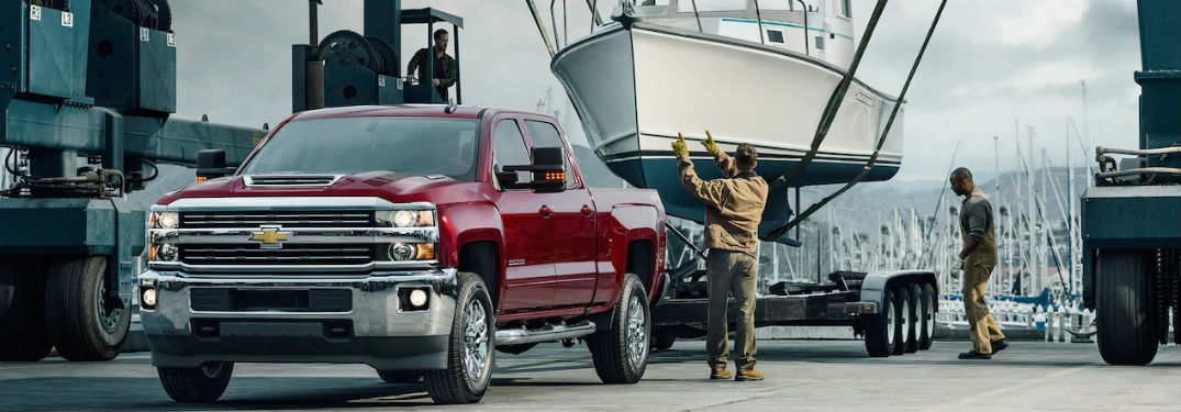 boat being loaded up on 2018 Chevy Silverado 2500HD