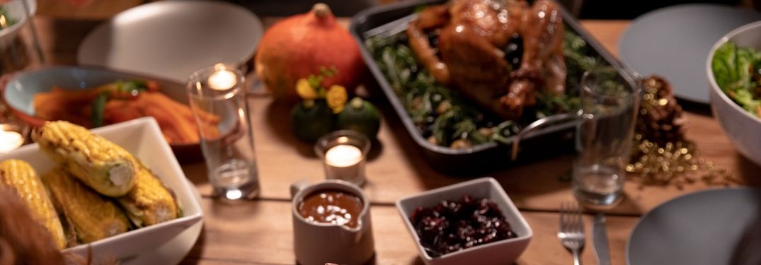 Thanksgiving dinner on table
