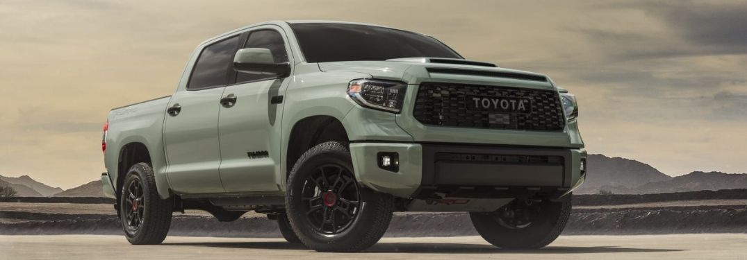 Low angle front view of a 2021 Toyota Tundra