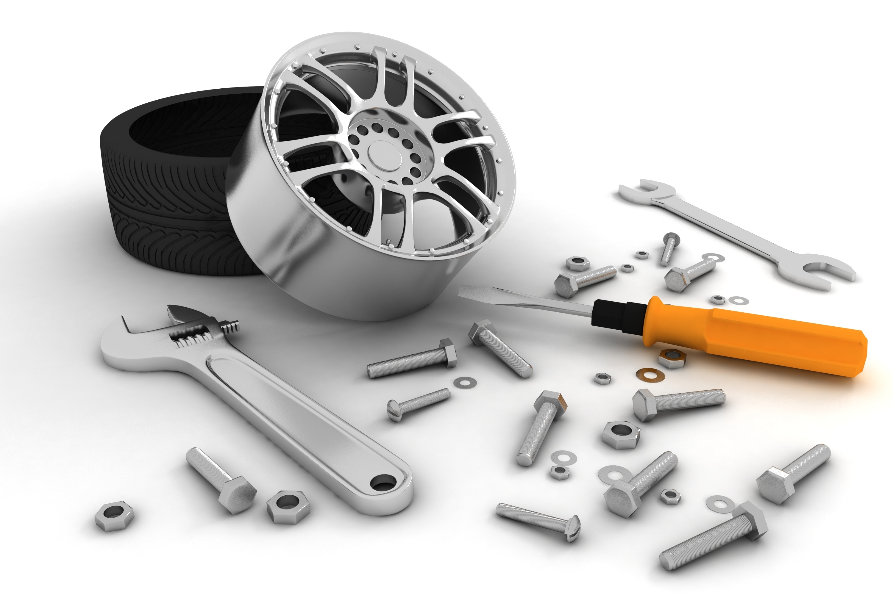 Car Wheel With Wrench and Tools MercedesBenz of Scottsdale