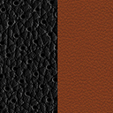 Orange-black two-tone leather