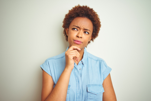 woman thinking about something