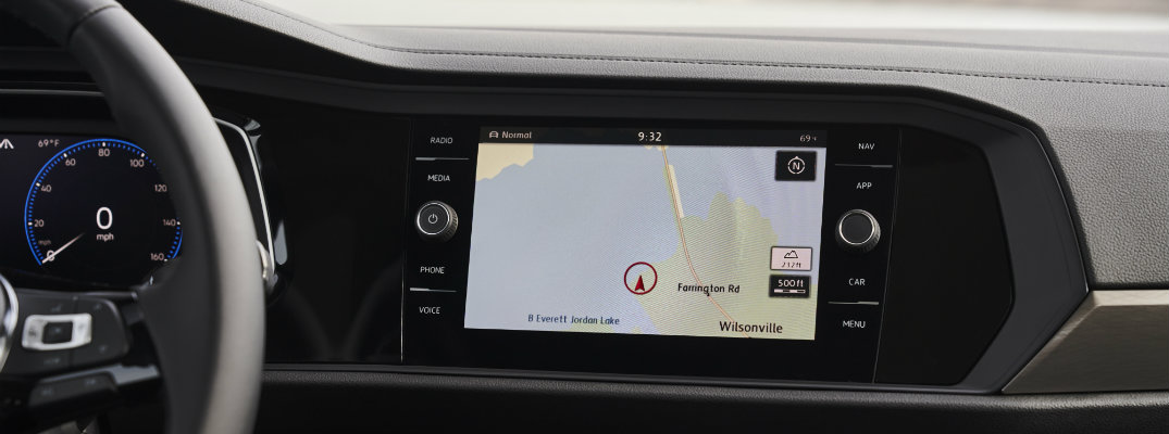 Built-in navigation system in the 2019 VW Jetta