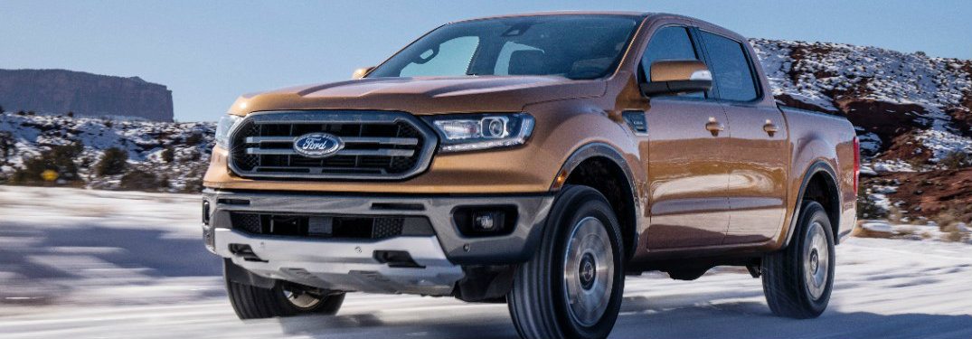 2019 Ford Ranger driving in the snow