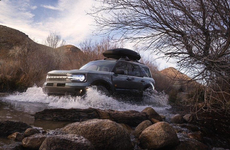 2021 Ford Bronco Sport forging water with roof storage box