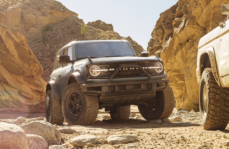 2021 Ford Bronco near rock outcrops