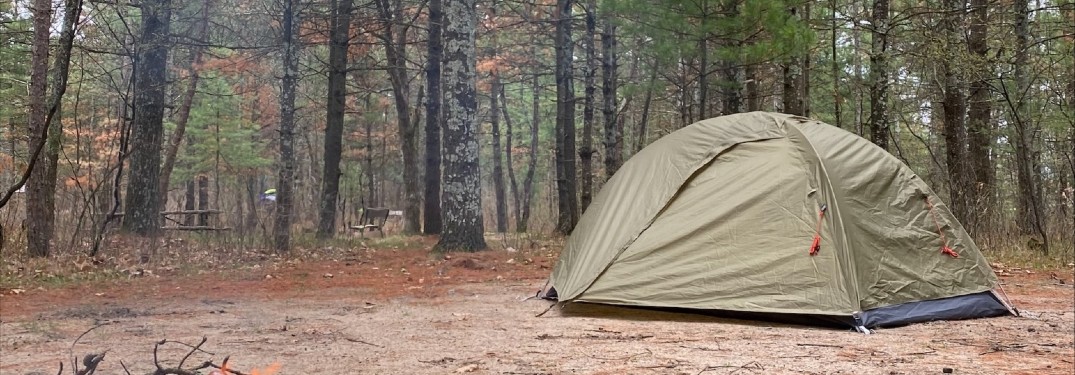 Tent in midwest woods