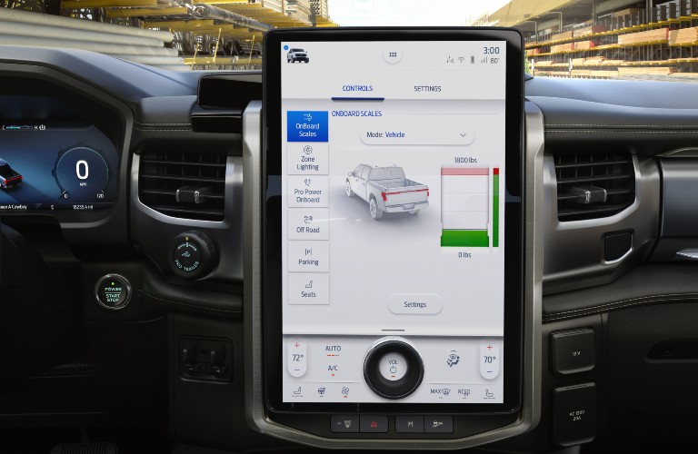 Infotainment display in 2022 Ford F-150 Lightning