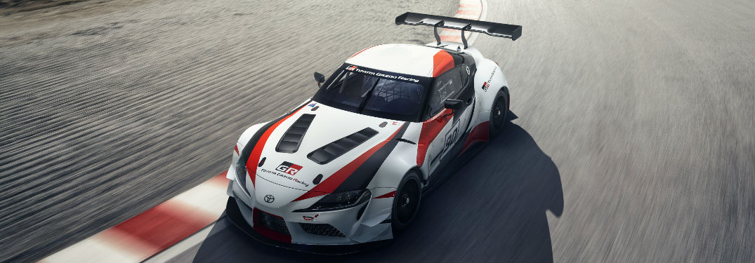 2018 Toyota GR Supra Concept vehicle driving on a track