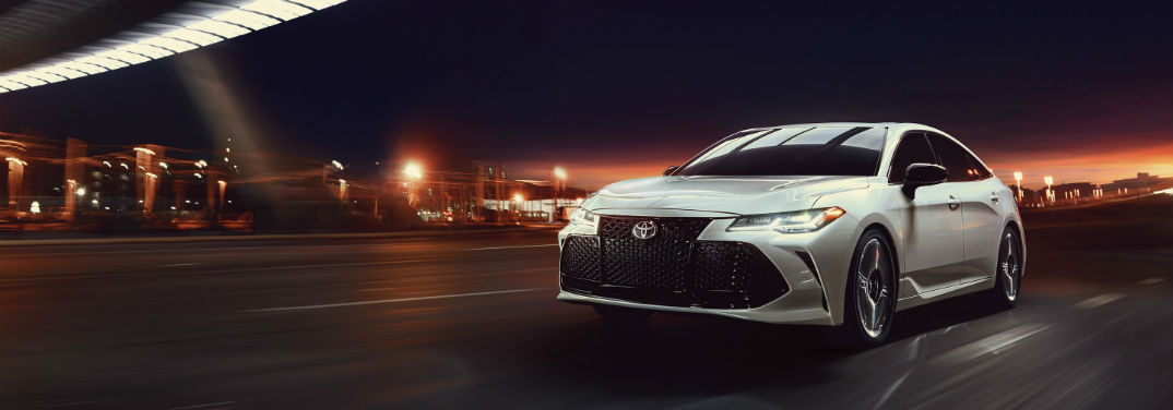2019 Toyota Avalon “Serious Play” Campaign with image of a 2019 Toyota Avalon Touring Prototype in Wind Chill Pearl with available Advanced Safety Package